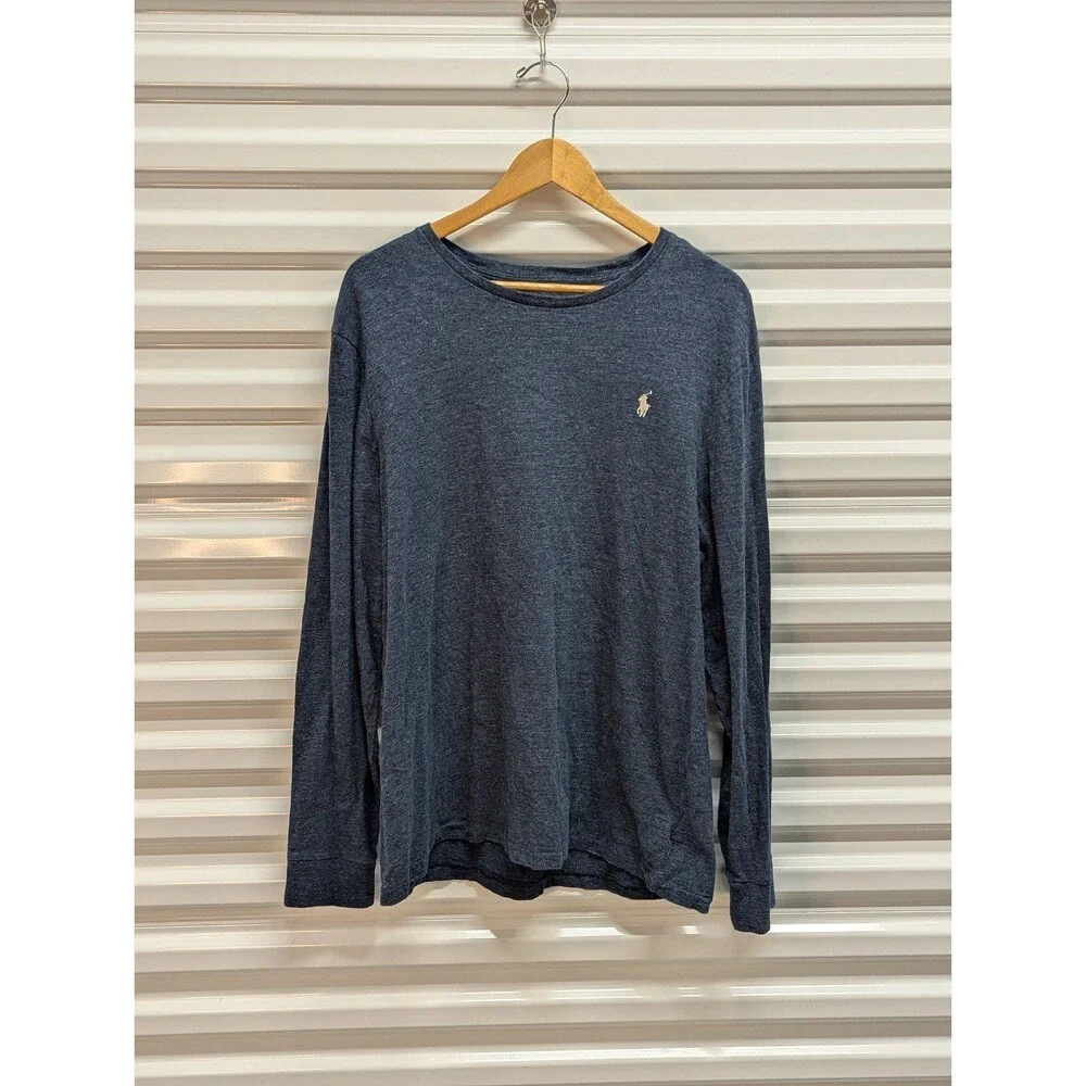 Polo Ralph Lauren‎ Size XL Custom Slim Fit Heathered Blue Long Sleeve Shirt